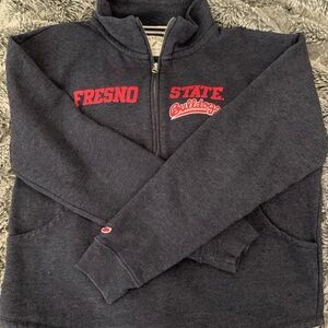 fresno state bulldogs LEAGUE 1/2 Zip Mock Neck Sweatshirt women’s M navy